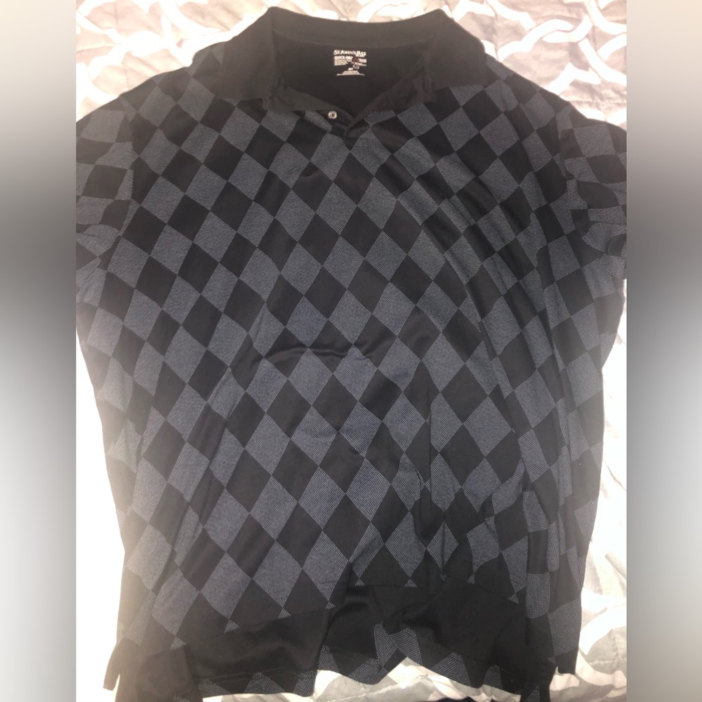 ST JOHNS BAY 4XLT Jacquard Polo.   Poly / Cotton blend   SS Quick Dri.  Worn 2x
